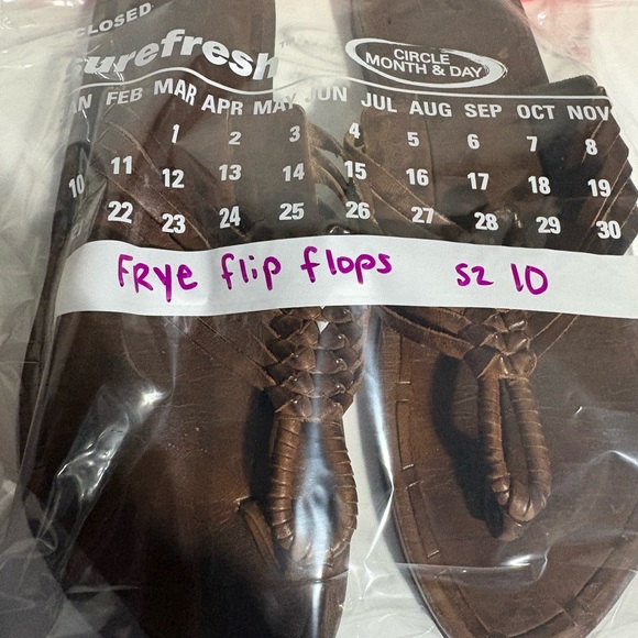 Frye Brown Braided Leather Toe-Loop Sandals - Picture 11 of 11